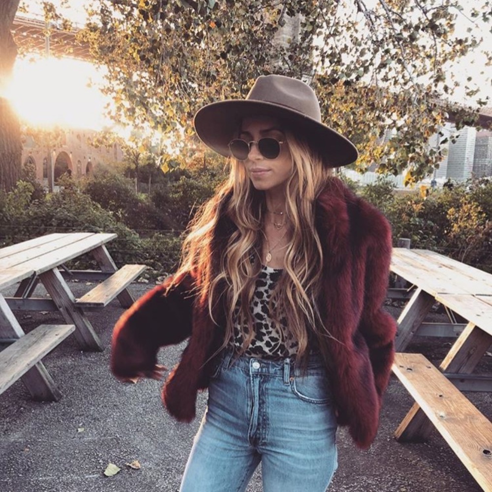 Unreal Fur Red Faux Fur Jacket / size Small